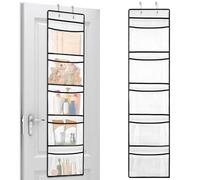AiQInu Portaoggetti da Appendere, Colgando Organizador con 5 Tasche in Rete e 2 Ganci, Pieghevole Mensola da Appendere, per Organizer Armadio para Dormitorio, Baño, Cocina, Oficina (125 X 31.5cm)
