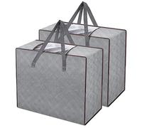 AiQInu Scatole per Vestiti Salvaspazio, 90L Pieghevole Porta Abiti Grande Capacità (2pcs)