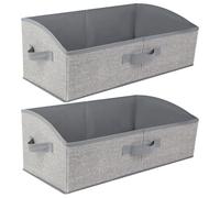 AiQInu Scatole Portaoggetti 28L,Cubo Portaoggetti Pieghevole in tessuto 50x28.5x20cm Set di 2, con Maniglia,Grande Contenitore per Vestiti,Armadio,Giocattoli, libri e Guardaroba