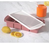 AiQInu Stampo per Brodi e Alimenti in Purea, Vassoio in Silicone per Congelatore con 4 Scomparti e Coperchio Ermetico, Senza BPA, Ideale per Congelare Brodi, Zuppe, Puree, Salse e Altro