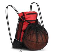 AiQInu Zaino Palestra per Pallone da Calcio, Sacca Sportiva con Coulisse, Borsone Calcio Uomo con Rete Estraibile, Borsa da Palestra per Basket Pallavolo Baseball