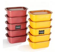 AiQInu10 Pezzi Contenitori Per Alimenti Con Coperchio, Contenitore Ermetico Per Alimenti, Ermetici E A Prova Di Perdite, Senza Bpa, Adatti Al Microonde E Alla Lavastoviglie, 500 Ml