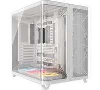 CORSAIR AIR 5400 LX-R RGB iCUE LINK Case per PC Panoramico Mid-Tower a Tre Camere - 3 Ventole LX-R RGB a Rotore Inverso Preinstallate, Condotti a Basso Rumore e Ad Alto Flusso D'aria - Bianco