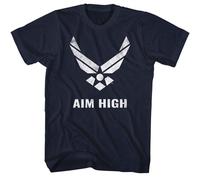 Air And Space Force USAF Aim High T-Shirt Manica Corta Unisex Navy Cotone