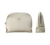 Air Beauty Mini borsa di trucco, cuoio rosa, cerniera dell'oro, borsa cosmetica di dimensione di viaggio, Grigio