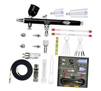 Air Brush 0.2/0.3/0.5mm Alimentazione Gravitazionale Doppia Azione Kit di Vernice Aerografia Set Kit Aerografo Kit di pittura ad aria Kit portatile multifunzionale