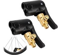 Air Chuck - Adattatore per valvola auto, universale, per bicicletta, moto, camion, compatibile con Bosch Easy Pump, valvola francese, filettatura da 7 mm (2 pezzi, deflatable)