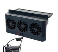 Air Circulation, Car Window Fan, Auto Solar Three-Head Cooling, Tool With Solar-Powered Ventilation, Portable Air Cooler For Rv, Small Suv, Truck, And Sedan, 23x11.3x5cm