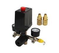 Air Compressor Pressure Switch Kit CE Valve Pressure Control Switch Black Cover Iron Meter Brass US