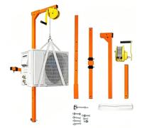 Air Conditioner Lifting Tool Outdoor Unit Installation Bracket and Manual Winch Hoist 50FT Height 150kg Capacity Disassembly Lifting Tools for Home Office Outside Installation (20m)