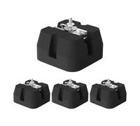 Air Conditioner Pad, Base Support Bracket, Heavy Duty Vibration Mats, Quick Installation, 4 Piece Non-Slip Mount Set, 500kg Load Capacity for Split System, Outdoor Use, Black