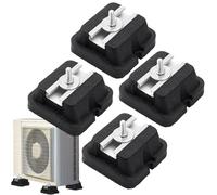 Air Conditioner Support Bracket Pads, Air Conditioner Base Pad, 4 Pieces Anti-Vibration Rubber Mounts, Heavy Duty Shock Absorbing Brackets for Floor Installation, Heat Pump Systems