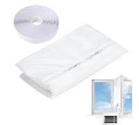 Air Conditioner Window Seal, Portable Ac Vent Kit, Insulated Oxford Cloth Barrier, Heat Block Draft Stopper, Home Garage Bedroom Dryer Use, 82.68x35.43 Inches White 1 Piece