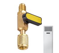 Air Conditioning Charging Valve, Brass Connect Fittings, Refrigerant Charging Valve, Brass with Precision Thread Design, HVAC Service Tool with Compact Style, for Home Indoor Dorm Apartment