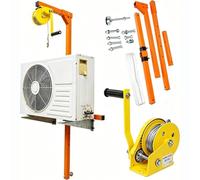 Air Conditioning Installation Lifting Tool 150kg Capacity Removable and Portable with Hanger Pulley Rope Hand Winch Outdoor Crane Holder Tool for Installation of Outdoor Air Conditioning (25m)