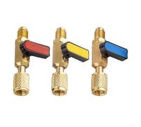 Air Conditioning Refrigerant Charging Valve - Brass Connector Coupling Fitting, Leak Resistant Cooling System Adapter, Threaded Service Access Component Pressure Control Transfer Attachment