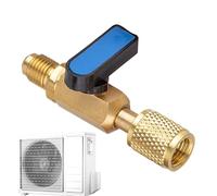 Air Conditioning Refrigerant Charging Valve - Brass R22 R410A Ball Valve Connector | AC Refrigerant Shut-Off Valves With Hose Adapter | HVAC Charging Tool For Repair