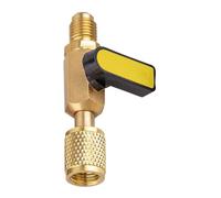 Air Conditioning Refrigerant Charging Valve - Brass R22 R410A Ball Valve Connector | AC Refrigerant Shut-Off Valves With Hose Adapter | HVAC Charging Tool For Repair