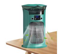 Air Cooler, Humidifying Fan, 3 Wind Modes, LED Night Light, Quiet, Energy Saving, Portable Design, Easy Refill Tank, Perfect for Dorm, Bedroom, Office, Kids Room, Camping, Study, (ABS)