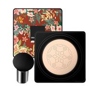 Air Cushion CC Cream - Cushion Foundation Makeup, Waterproof Moisturizing Concealer Cream With Mushroom Sponge Applicator, Lightweight Base Makeup For Natural Coverage Suitable For Most