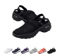 Air Cushion Slip-On Walking Shoes Orthopedic Diabetic Walking Shoes Women's Orthopedic Clogs with Air Cushion Support to Reduce Back And Knee Pressure (Black,38)