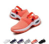 Air Cushion Slip-On Walking Shoes Orthopedic Diabetic Walking Shoes Women's Orthopedic Clogs with Air Cushion Support to Reduce Back And Knee Pressure (Orange,37)
