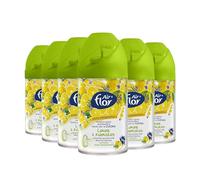 AIR FLOR | Deo Matic, Deodorante Ambiente Ricarica Limone e Rosmarino, 6 x 250ml, Neutralizza Cattivi Odori, Profumo Fresco