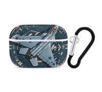 Air Force Fighter Jet AirPods Pro custodia con anello portachiavi custodia rigida in PC custodia protettiva per AirPods Pro 2a generazione per donne e uomini di generazione facile da aprire e