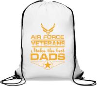 Air Force Veterans Make The Best Dads Yellow Graphic Gym Sack Casual Drawstring Bag Bianco