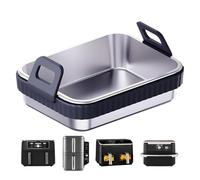 Air Fryer Baking Pan,Grill Rack with Silicone Handle | Stainless Steel Baking Pan | for Home Kitchen Commercial Restaurant Party Gathering Holiday Barbecue