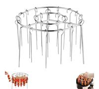 Air Fryer Barbecue Grill Vertical Barbecue Kebab,Vertical Hanging Stainless Steel BBQ Kebab for 6.5 Inch Air Fryer Hanging Rack, Easy to Clean (24 Skewers)