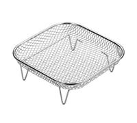 Air Fryer Basket - Stackable Grill Rack, Non Reversing Cooking Tray, 7.87x7.87x2.76inches Metal Baking Stand | Multi Layer Roasting Accessories, Kitchen Steaming Crisping Baking Support