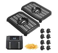 Air Fryer - Bistecchiera per friggitrice Ninja Air, 2 pezzi in acciaio inox quadrato di ricambio con manico di ricambio per friggitrice ad aria, piastra per barbecue Ninja Foodi 300