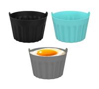 Air Fryer Egg Mould - 3pcs Silicone Egg Poaching Cooker Cups | Microwave Poacher | Molds Non-Stick Silicone Non-Sticky Poached Maker, Air Fryer Cups for Kitchen