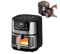 Air Fryer Glass, 360° Viewable Glass Air Fryer, 15l Large Capacity, Visible Stainless Steel Airs Fryers with Touch Control & Nonstick Basket, Airs Fryers Toaster Oven
