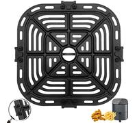 Air Fryer Grill Pan for COSORI Air Fryer Pro LE 4.7L,Non-Stick 8.26"×8.26"Square Air Fryer Rack Replacement Parts Accessories Grill Plate Crisper Plate Tray with Rubber Bumpers, Dishwasher Safe