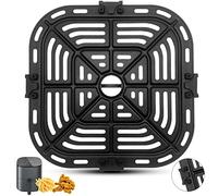 Air Fryer Grill Pan for COSORI Air Fryer Pro LE 5 Qt, Non-Stick 8.26’’*8.26’’Square Air Fryer Rack Replacement Parts Accessories Grill Plate Crisper Plate Tray with Rubber Bumpers, Dishwasher Safe