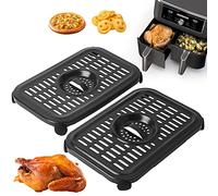 Air Fryer Grill Pan per Ninja Air Fryer, 2 pacchetti di ricambio Air Fryer Crisper Piatto Grill Accessori con paraurti in gomma per Ninja Foodi DZ090 DZ201 DZ100 Air Fryer, Lavastoviglie Safe