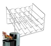 Air Fryer Grill Rack - Supporto per disidratatore in acciaio a 3 animali, impilabile, vassoio per ninja, & Instant, Square Steamer Basket, Meat Barbecue, 15 cm