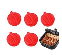 Air Fryer Magnets, Silicone Magnetic Buckle, 5 Pieces Paper Fixation Tool with Strong Magnet, Frying Preparation Guard for Holding Lining Sheets, Preventing Paper Lift, and Ensuring Even Cooking