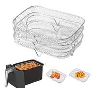 Air Fryer Rack 3Pcs Stackable Tower Air Fryer Rack Basket Stainless Steel Grilling Accessories for Barbecue, Oven, 8-Qt