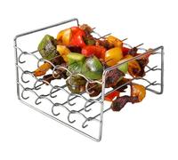 Air Fryer Rack - Non-Stick Square Stand | Multi-Tier Kitchen Grilling Rack, Meat Skewers Holder Space-Saving Dehydrator Tray For Chicken Wings & Seafood Stainless Steel Rust-Resistant Tiered
