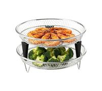 Air Fryer Rack Stackable - Supporto Tray Set in acciaio inossidabile per Layer Cooking Stand | Dehydrating Meal Prep with Oven Frying Baking, Roasting Kitchen for Home Bar Apartment Tools Kit, 18 x 1