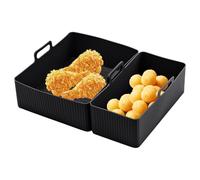 Air Fryer Silicone Pot, Pack Rectangular Fryers Tray, Reusable Silicones Liners for Microwave, Oven, Steamer, Kitchen, Cooking, Meal Preparation, Non Stick Baking, Accessories