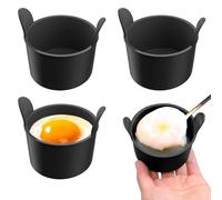 Air Fryer Tray, Silicone Egg Poacher Microwave, 4 Poacher Cups, Air Fryer Muffin Tray, Air Fryer Muffin Tray for Baking, Cooking, and Dessert, Fryer Tray for Cake, and Ice Cream