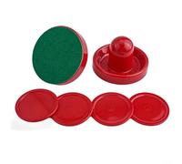 Air Hockey Pushers and Pucks Set - 96 mm Feltro Mallet 60mm Altezza 60mm ABS Plastica Rosso per Indoor Air Hockey Table (2 Pusher, 4 Pucks, 2 Flanels) (rosso)