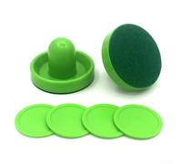 Air Hockey Pushers and Pucks Set - 96 mm Feltro Mallet 60mm Altezza 60mm ABS Plastica Rosso per Indoor Air Hockey Table (2 Pusher, 4 Pucks, 2 Flanels) (verde)