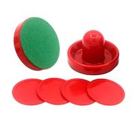 Air Hockey Pushers e Pucks Set - standard da tavolo Slider Pusher per gioco di famiglia - 6,4 cm rosso