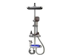 Air-Injection Rain Shower System Water Saving Shower Set High Pressure Massage Shower Head Combo Adjustable Bathroom Accessories(D-4th Black Thermos)