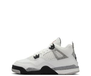 Air Jordan 4 Retro White Cement Preschool Lifestyle Scarpe (Nero/Grigio/Rosso/Bianco), Summit White/Fire Red, 1.5 Little Kid